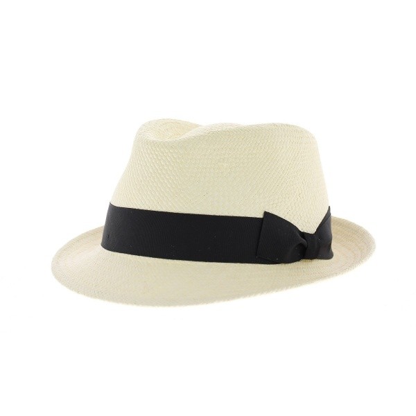 Chapeau panama forme Elkader ruban noir