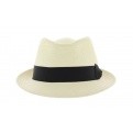 Chapeau panama forme Elkader ruban noir