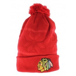 Bonnet long à pompon Chicago Blackhawks