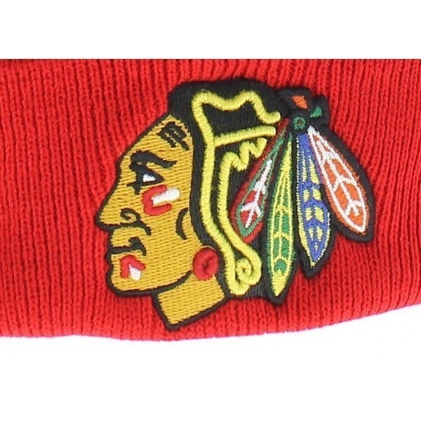 Bonnet long à pompon Chicago Blackhawks