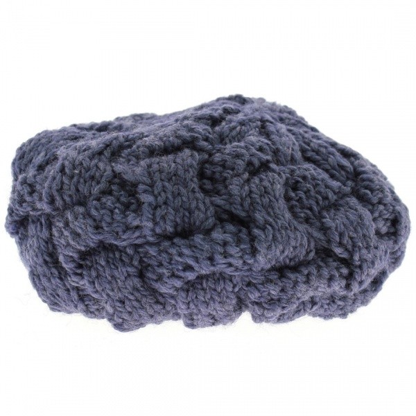 Blue grey knitting beret