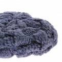 Blue grey knitting beret