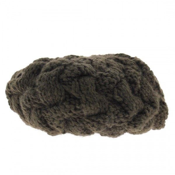 Brown knitting beret