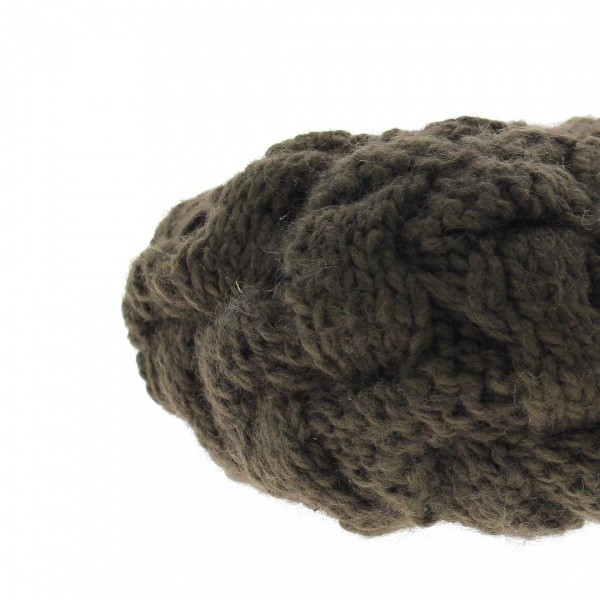 Brown knitting beret
