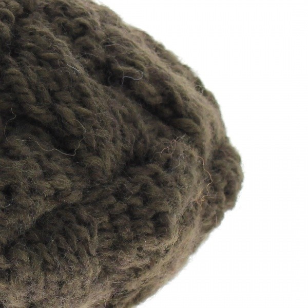 Brown knitting beret