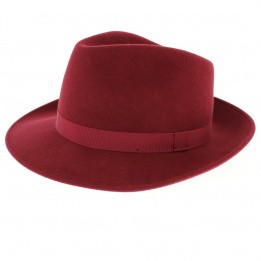 Fedora Hats Wool Felt Burgundy- Traclet 