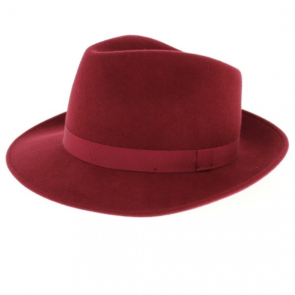 Fedora Hats Wool Felt Burgundy- Traclet 