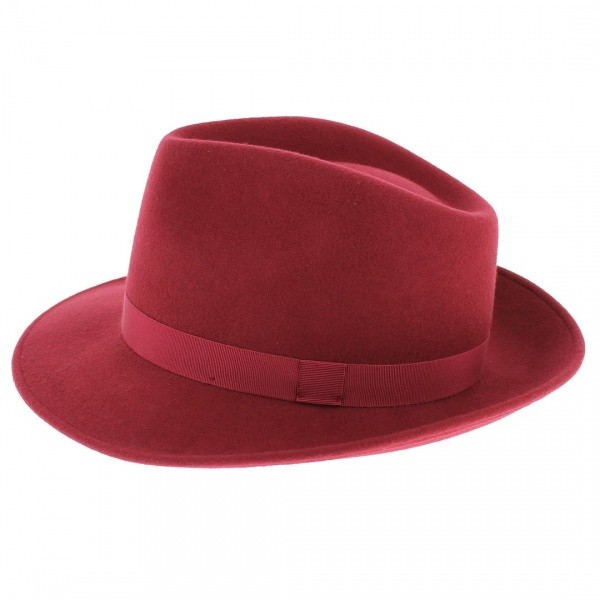 Fedora Hats Wool Felt Burgundy- Traclet 