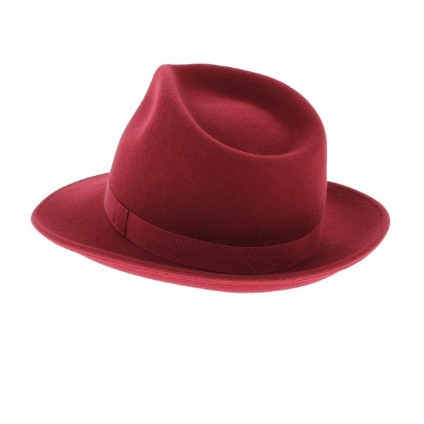 Fedora Hats Wool Felt Burgundy- Traclet 