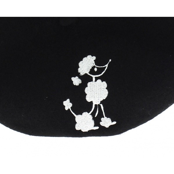 Embroidery beret - Poodle fantasy