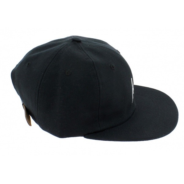 Black Cotton Strapback Script Cap - Huf 