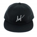 Black Cotton Strapback Script Cap - Huf 