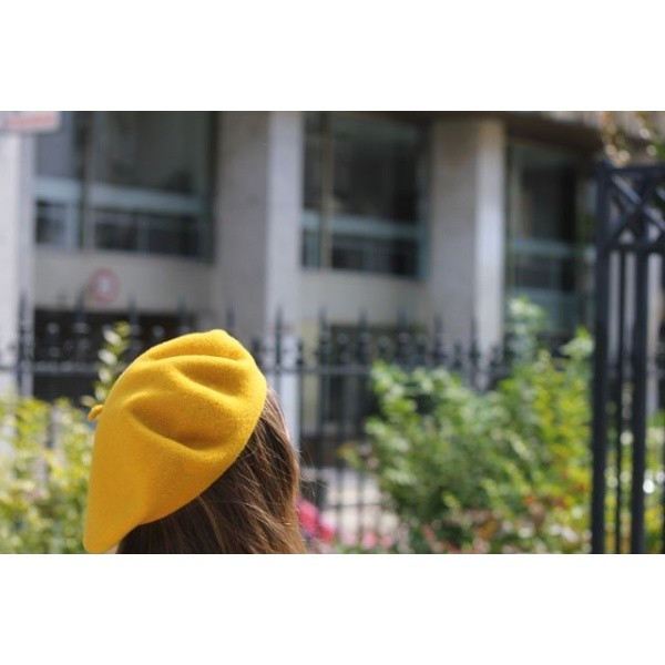 Beret jaune moutarde