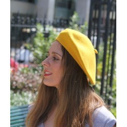 Beret jaune moutarde