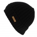 Haakon Turnup Black Wool Cap - Barts