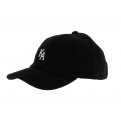 Letterman Curved Peak Black Cap - KING APPAREL