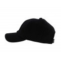 Letterman Curved Peak Black Cap - KING APPAREL