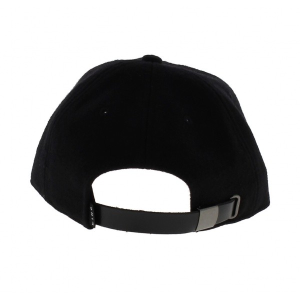 Letterman Curved Peak Black Cap - KING APPAREL