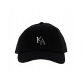 Letterman Curved Peak Black Cap - KING APPAREL