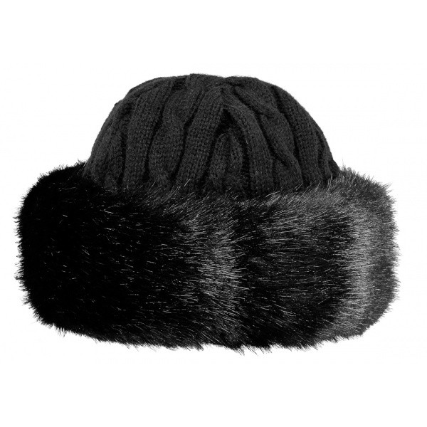 Cable Faux Fur Cap - Black - Barts 