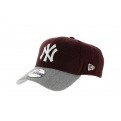 Casquette Baseball NY Yankees-New Era MLB Heather Visor-Bordeaux-Gris  