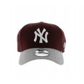 Baseball Cap NY Yankees-New Era MLB Heather Visor-Bordeaux-Gris  
