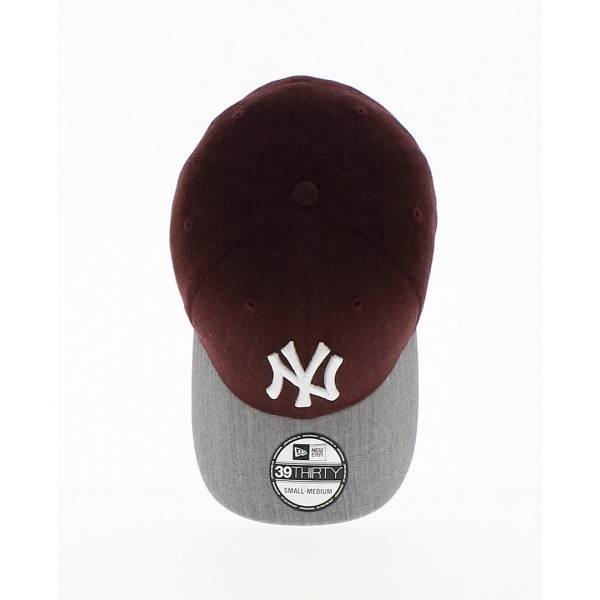 Casquette Baseball NY Yankees-New Era MLB Heather Visor-Bordeaux-Gris  