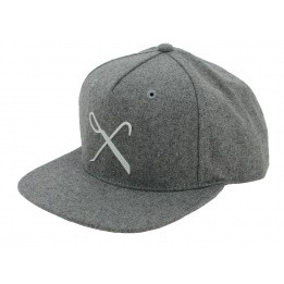 Flat Cap Snapback Hard Graft Grey Wool King Apparel