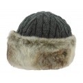 Cable Faux Faux Fur Cap Grey - Barts 