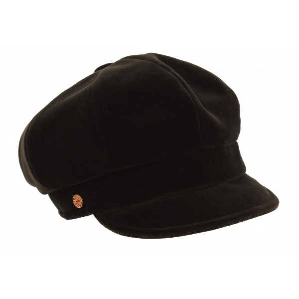 Brown Velvet Gavroche Cap - Mayser