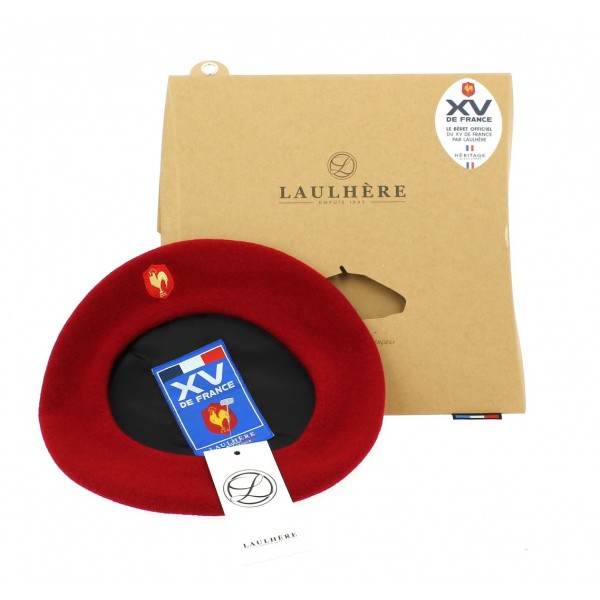 Official red beret XV de France Coq brodé - Laulhère
