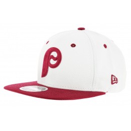 Snapback FLock Cap Red &amp; White Cotton Logo - New Era