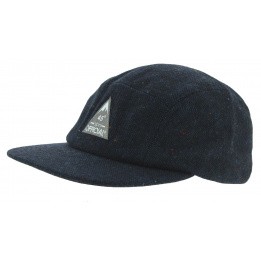 Strapback Alpini Wool Cap Tweed Chiné Blue - Official