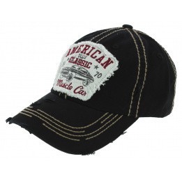 Strapback American Classic Black Cotton Cap