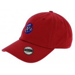 Red Cotton Straback Nasa Nasa Cap