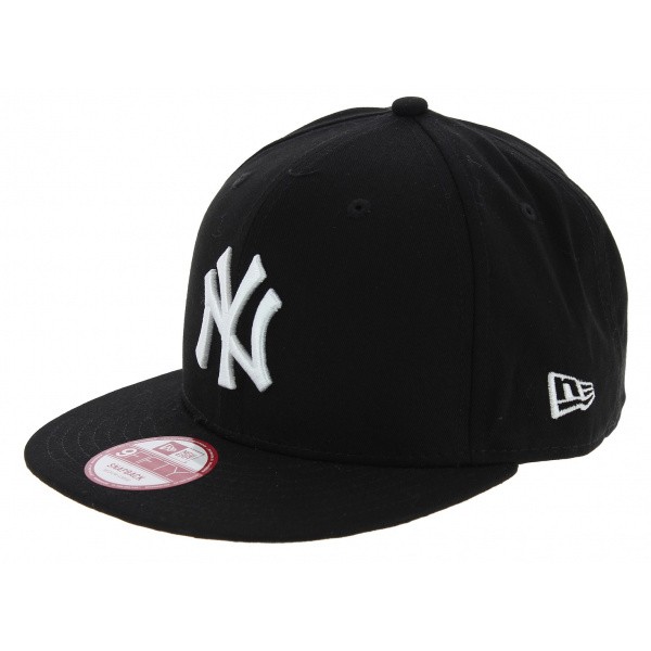 Snapback Yankees Of NY Black &amp; White Cotton Cap - New Era