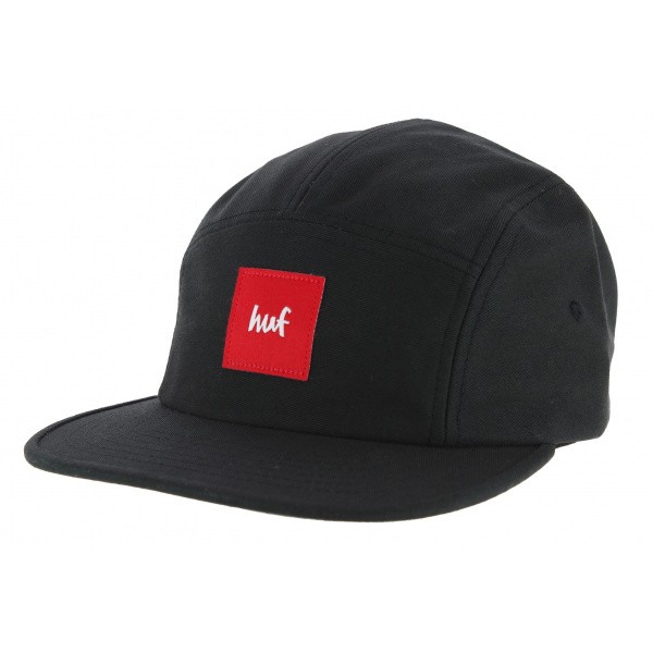 Black Cotton Volleyball Shock Strapback Cap - Huf