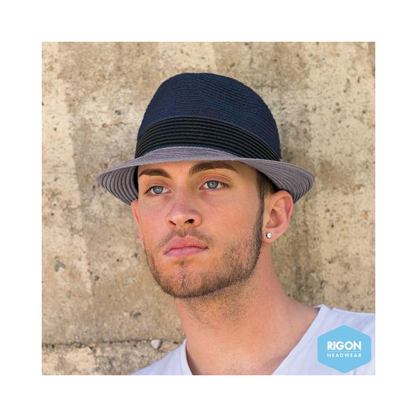 Trilby Block Blue &amp; Grey Hat