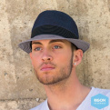 Trilby Block Blue &amp; Grey Hat