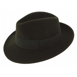 Chapeau Fédora Feutre Laine Vanador Olive - Traclet