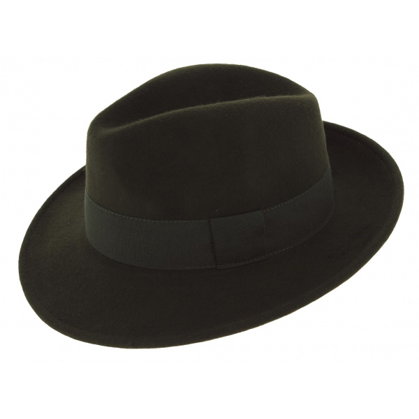 Chapeau Fédora Feutre Laine Vanador Olive - Traclet