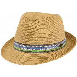 Trilby Guitrar Straw Trilby Hat Natural Paper - Barts