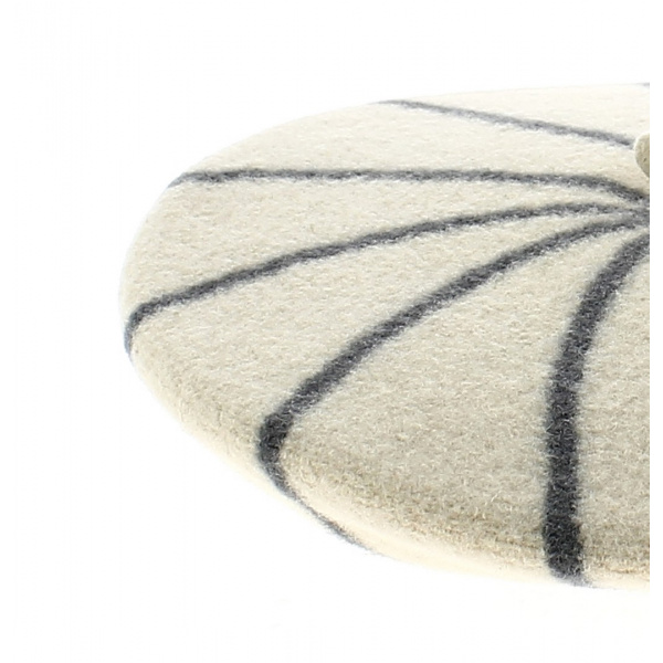 Children's beret with grey stripes - le beret francais