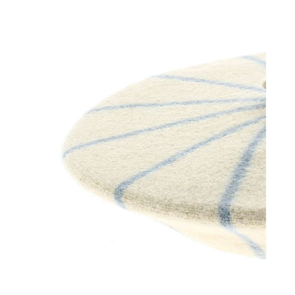 Children's beret with sky blue stripes - le beret francais