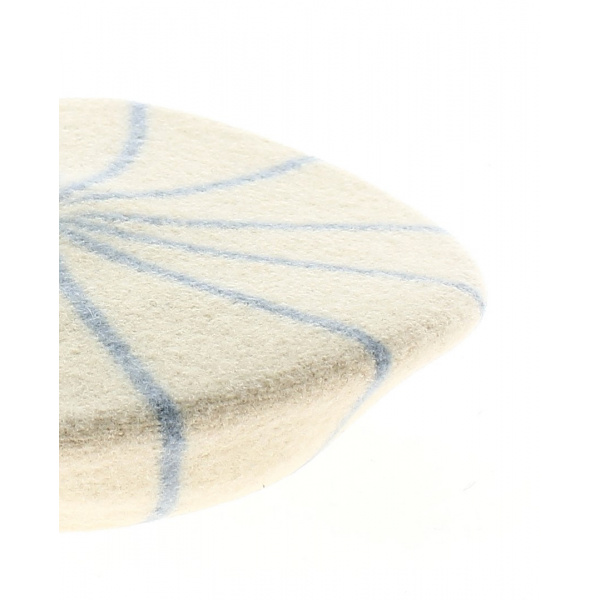 Children's beret with sky blue stripes - le beret francais