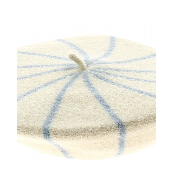 Children's beret with sky blue stripes - le beret francais