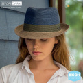 Chapeau Trilby Block Bleu & Gris