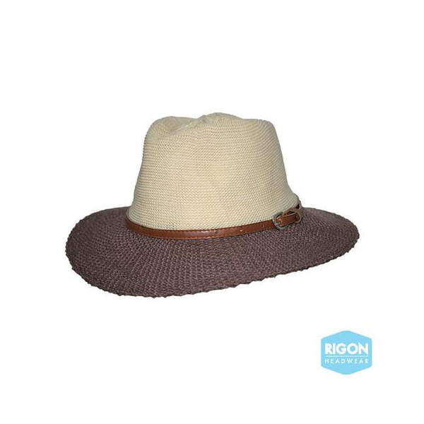 Chapeau Traveller Paris Manish Style beige & Marron  - Rigon Headwear