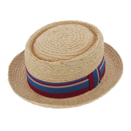 PorkPie Hat / Canoe Sumac Natural Straw Sumac - Bars