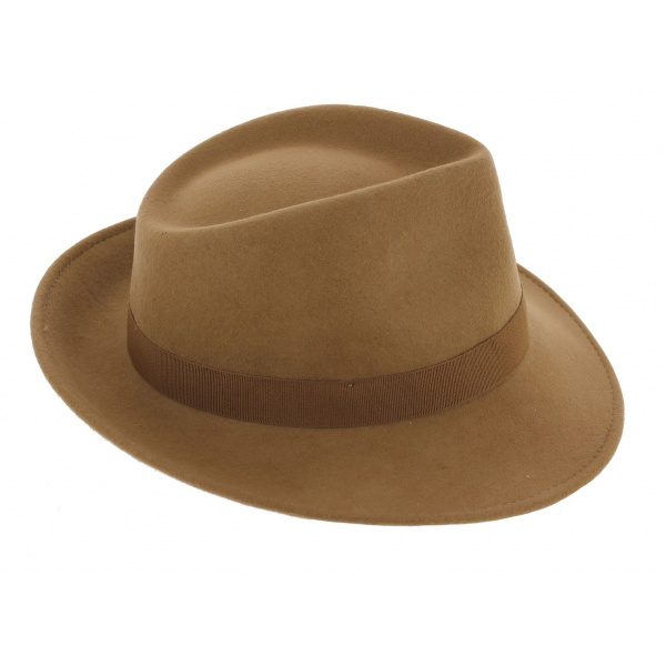 Fedora Hats Wool Felt Camel- Traclet 